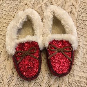 Glitter Sparkle Moccasin Slippers